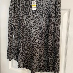 Long sleeve sparkle cheetah shirt